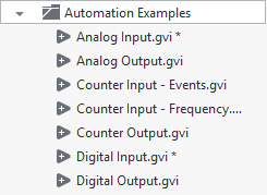 Automation Examples folder of analog counter digital input output