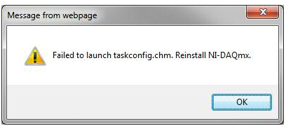 Failed to launch taskconfig.chm