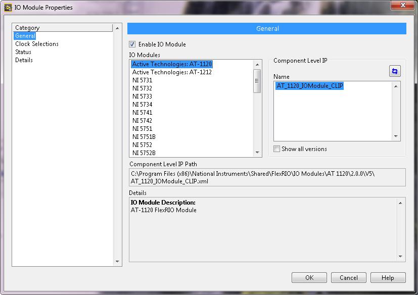 IO Module Properties